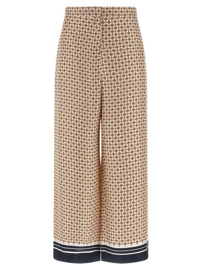 Pantalones de seda azul Max Mara