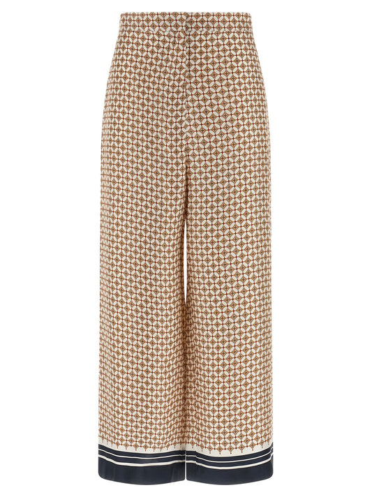 Pantalones de seda azul Max Mara