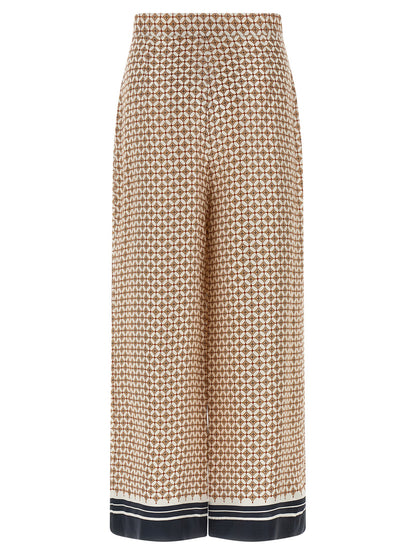 Pantalones de seda azul Max Mara