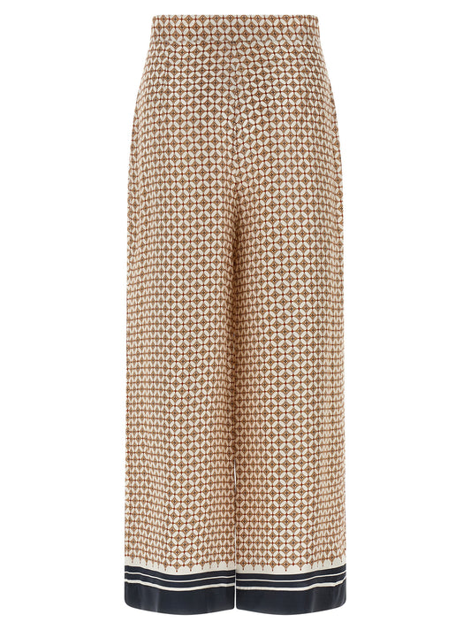 Pantalones de seda azul Max Mara