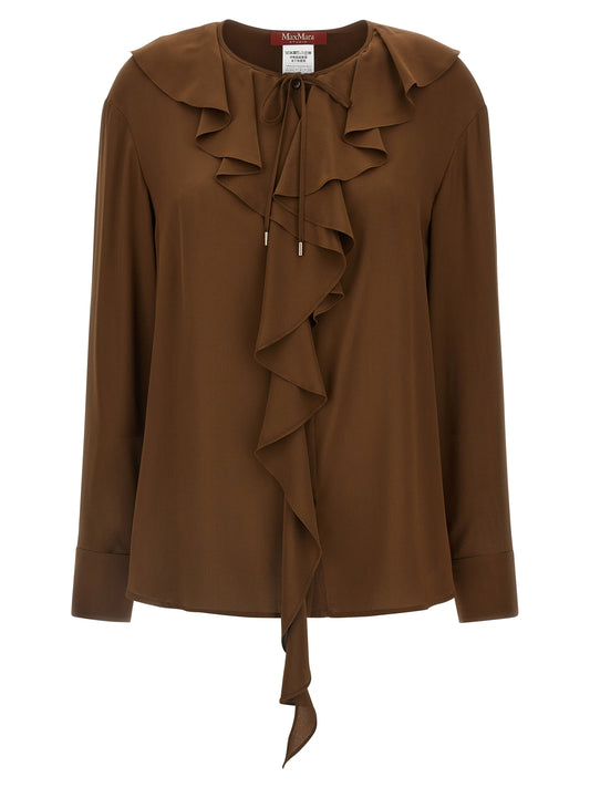 Blusa de seda marrón Max Mara