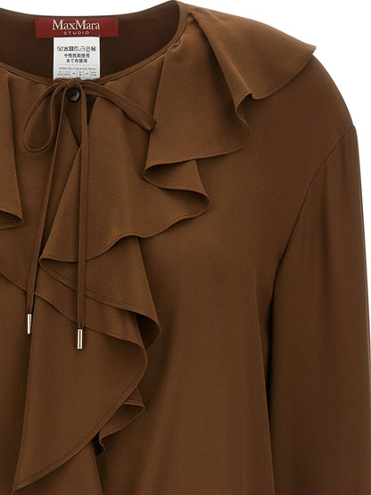 Blusa de seda marrón Max Mara