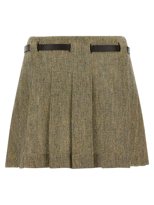 Falda larga Ferragamo de lino multicolor