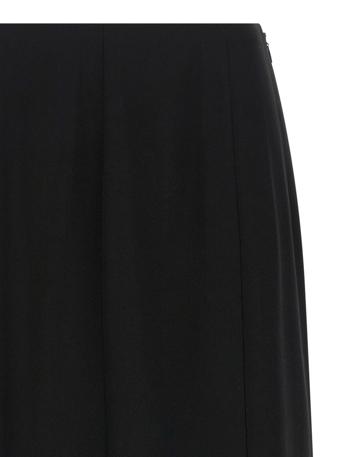 Falda Midi Negra De Seda Valentino Garavani - Drapeado Natural