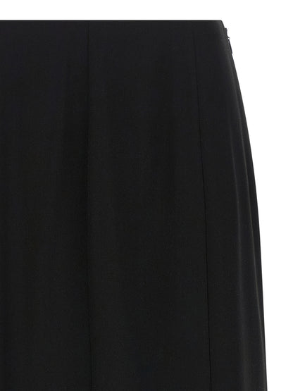 Falda Midi Negra De Seda Valentino Garavani - Drapeado Natural