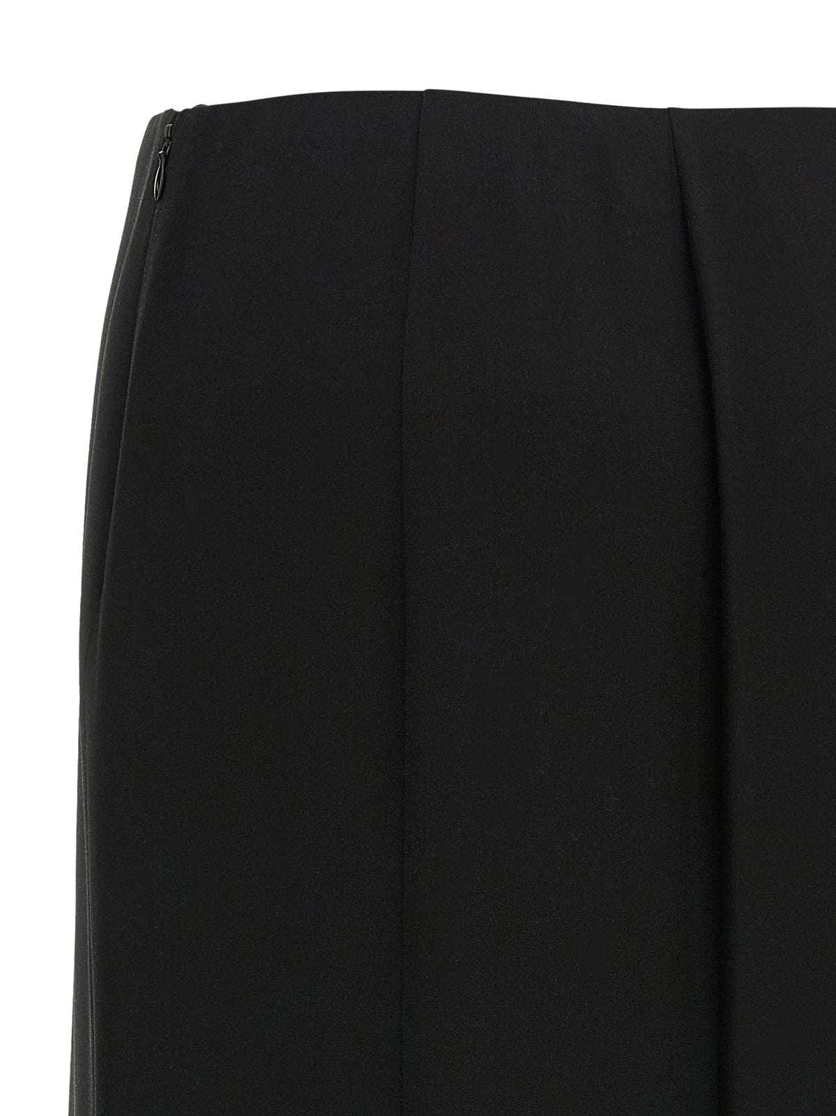 Falda Midi Negra De Seda Valentino Garavani - Drapeado Natural
