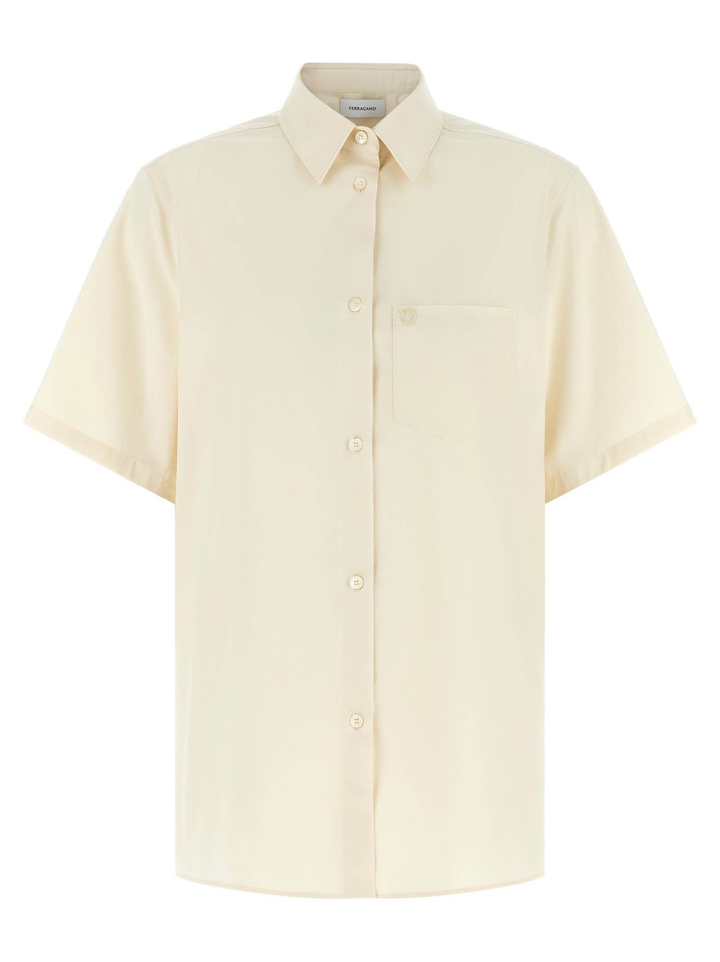 Blusa de algodón beige de Ferragamo
