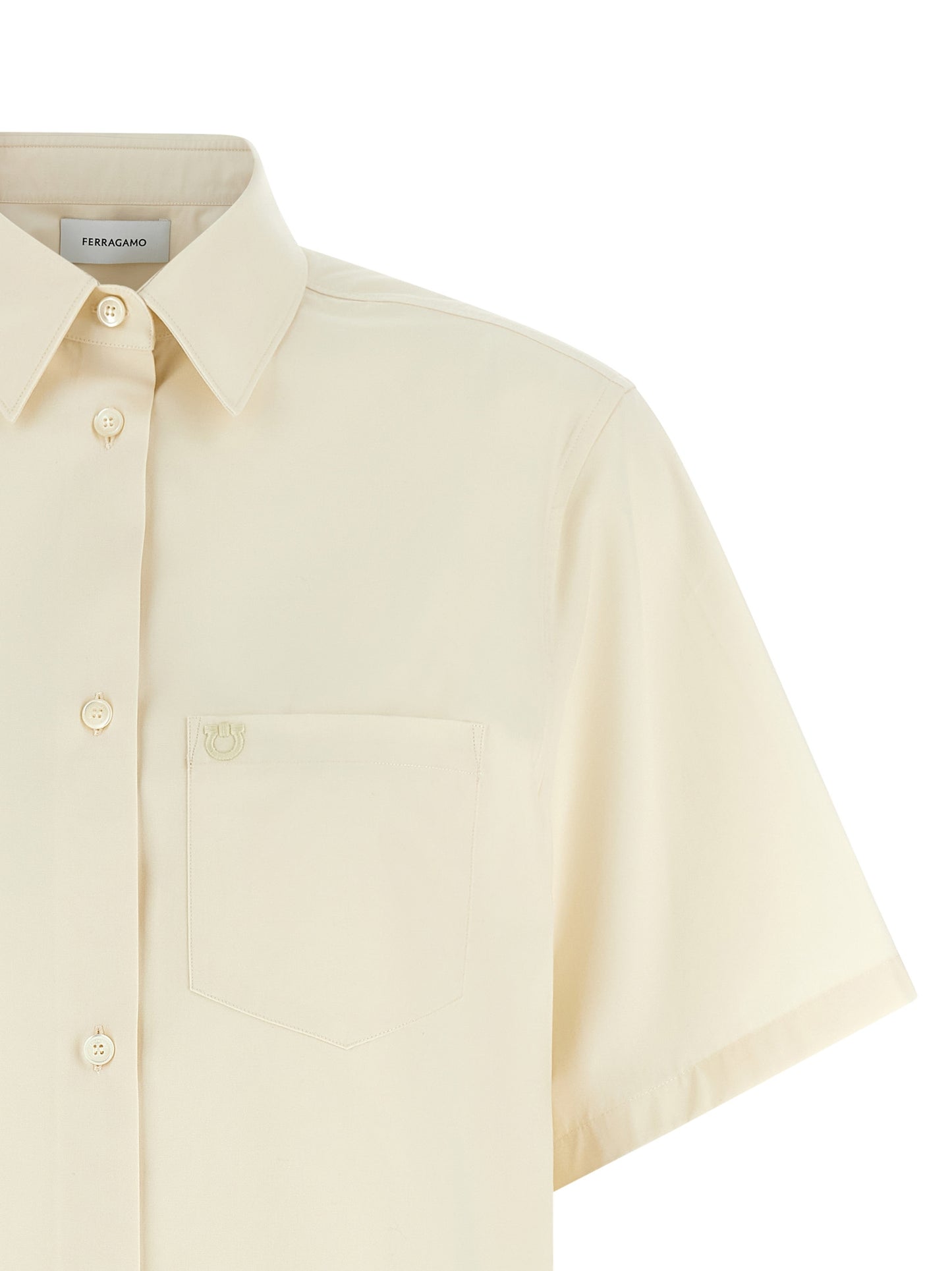 Blusa de algodón beige de Ferragamo