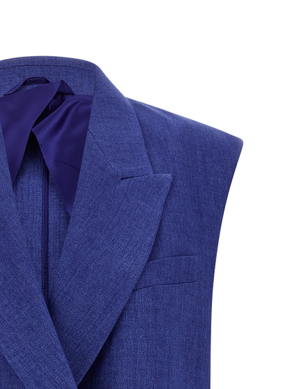 Veste sans manches en lin bleu Max Mara