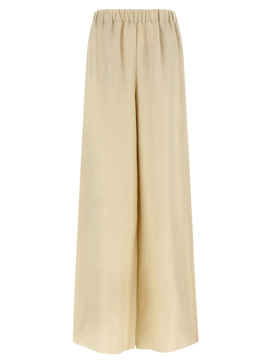 Pantalones casuales de lino beige Max Mara