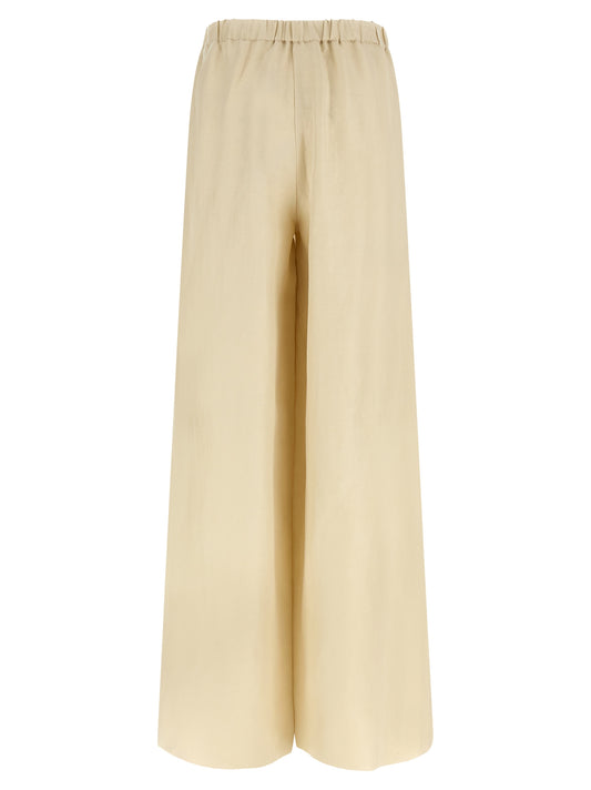 Pantalones casuales de lino beige Max Mara