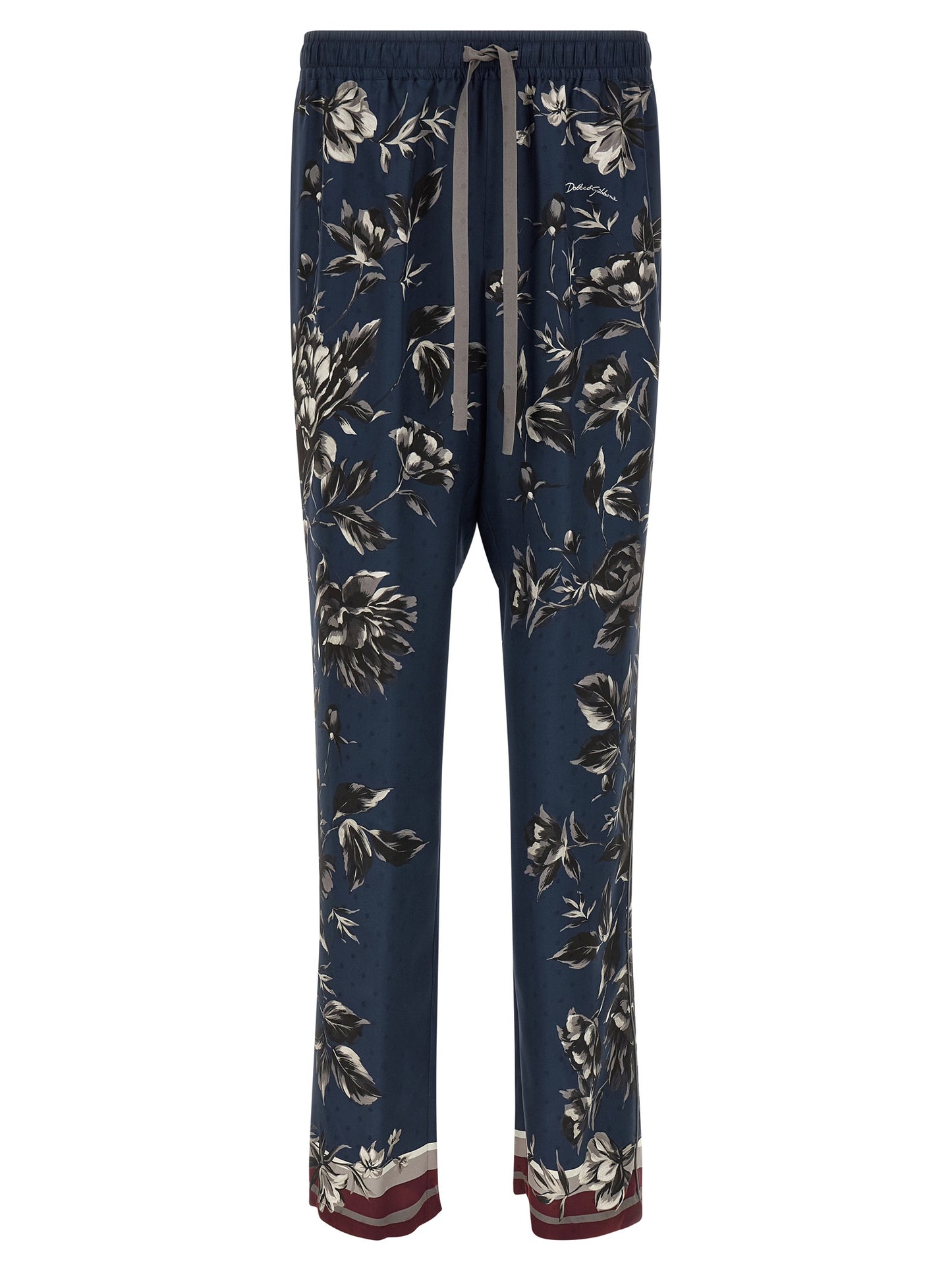 Pantalon décontracté en soie bleue modèle Vanity Dolce & Gabbana