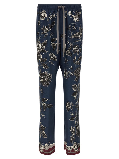 Pantalon décontracté en soie bleue modèle Vanity Dolce & Gabbana