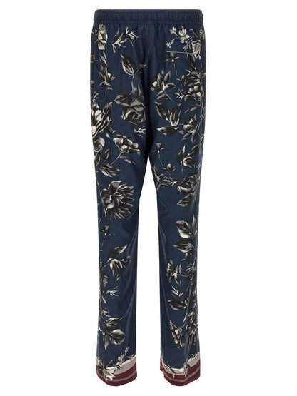 Pantalon décontracté en soie bleue modèle Vanity Dolce & Gabbana