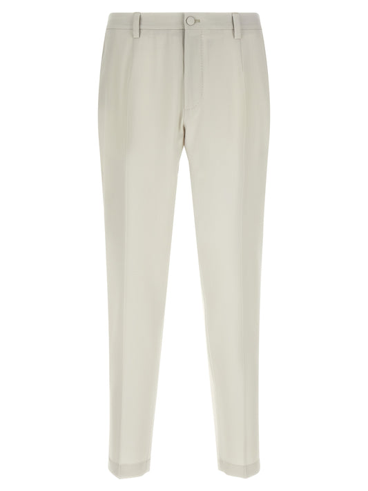 Dolce & Gabbana Pantalones de Vestir Beige de Lana Virgen