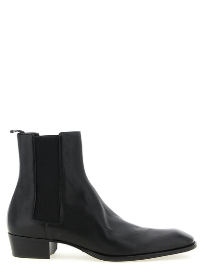 Botines Chelsea Saint Laurent de piel de becerro negra