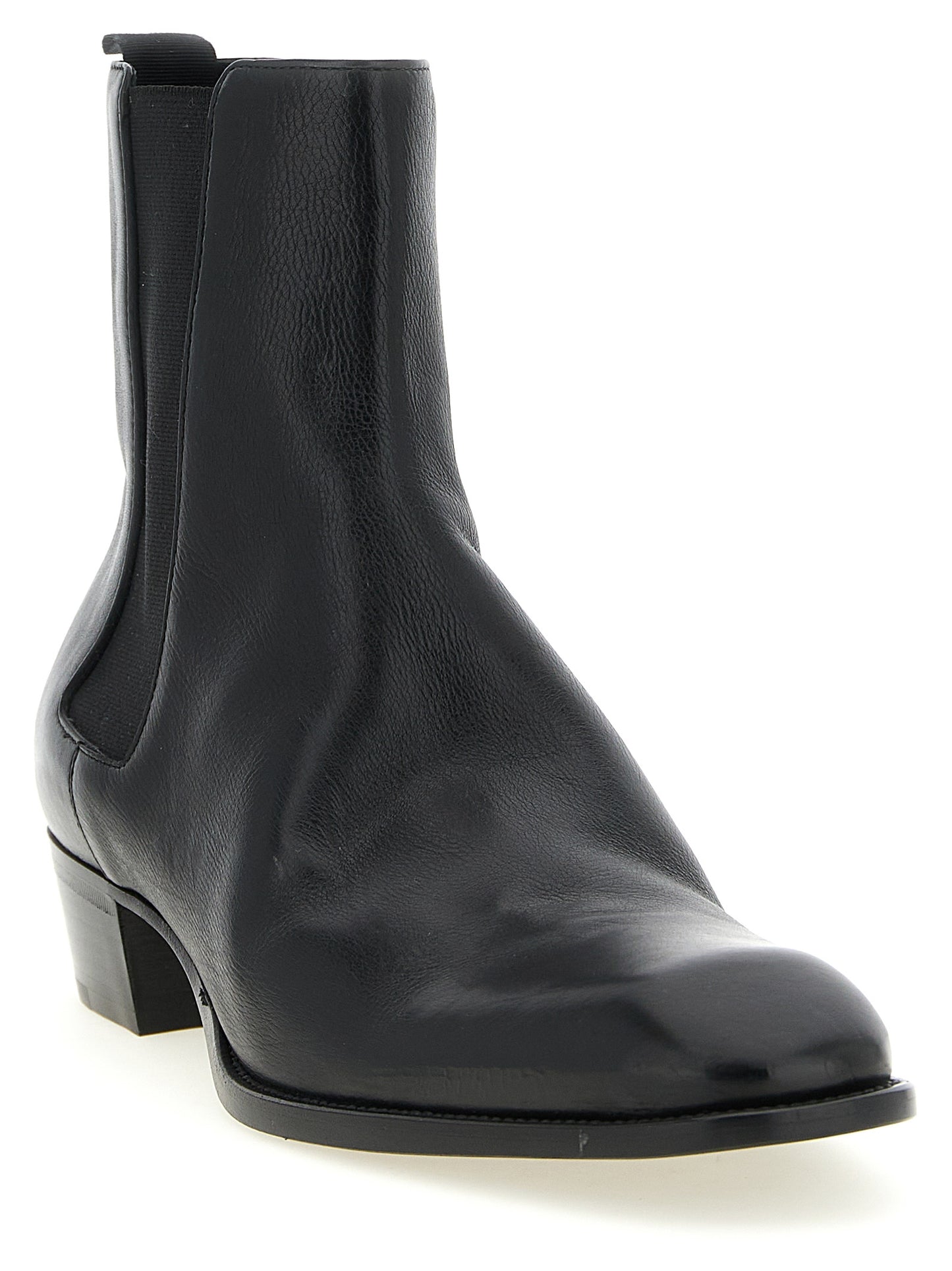 Botines Chelsea Saint Laurent de piel de becerro negra