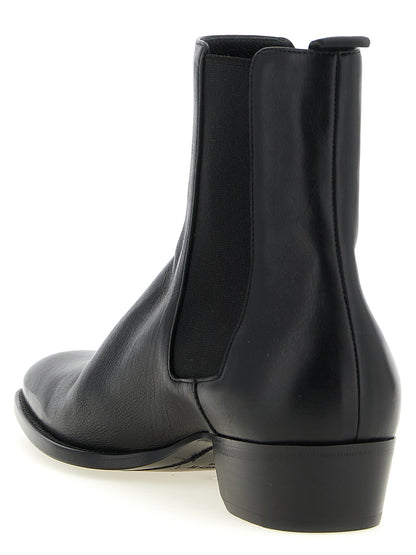 Botines Chelsea Saint Laurent de piel de becerro negra