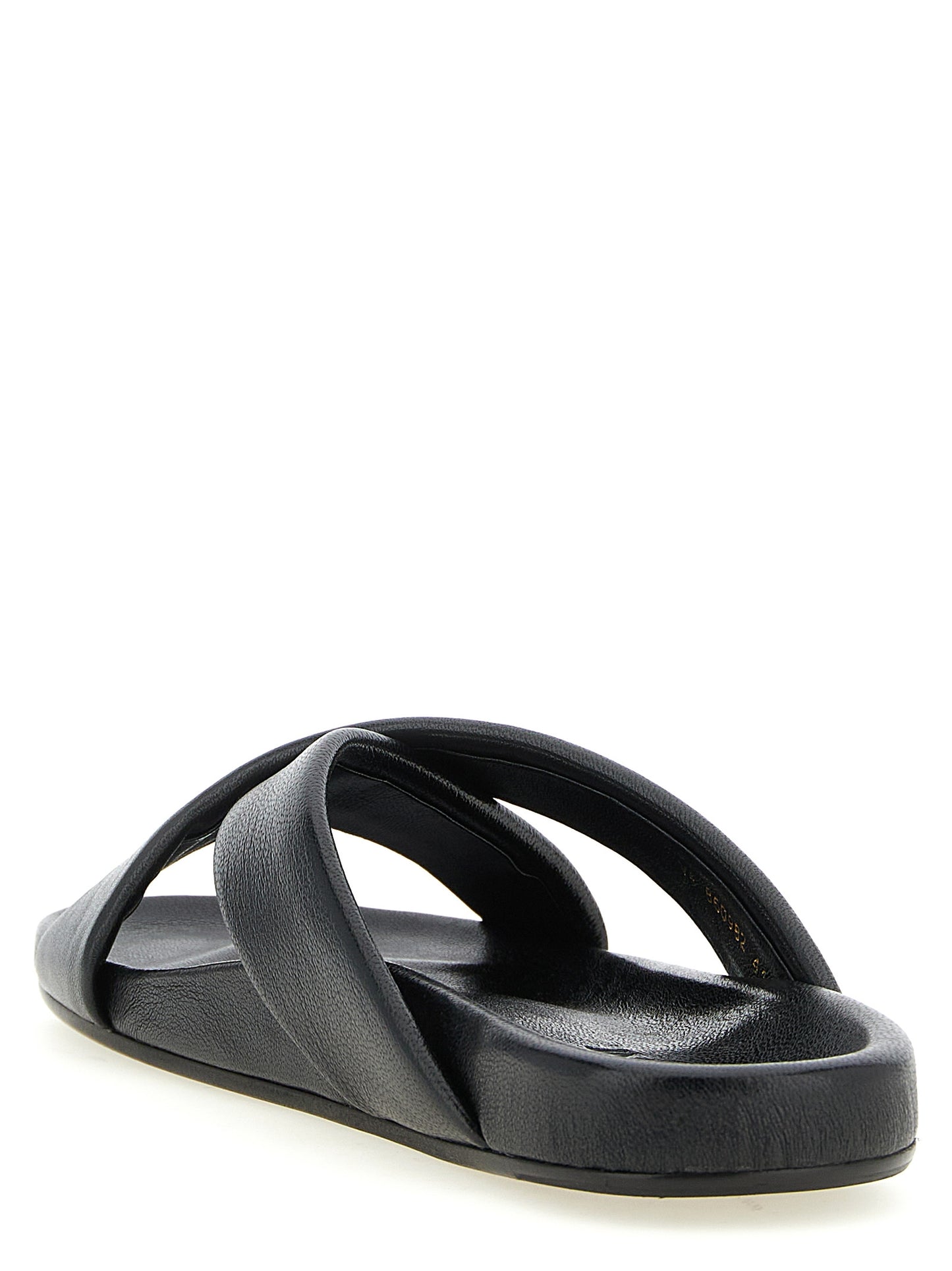 Chanclas Saint Laurent de piel de cordero negra