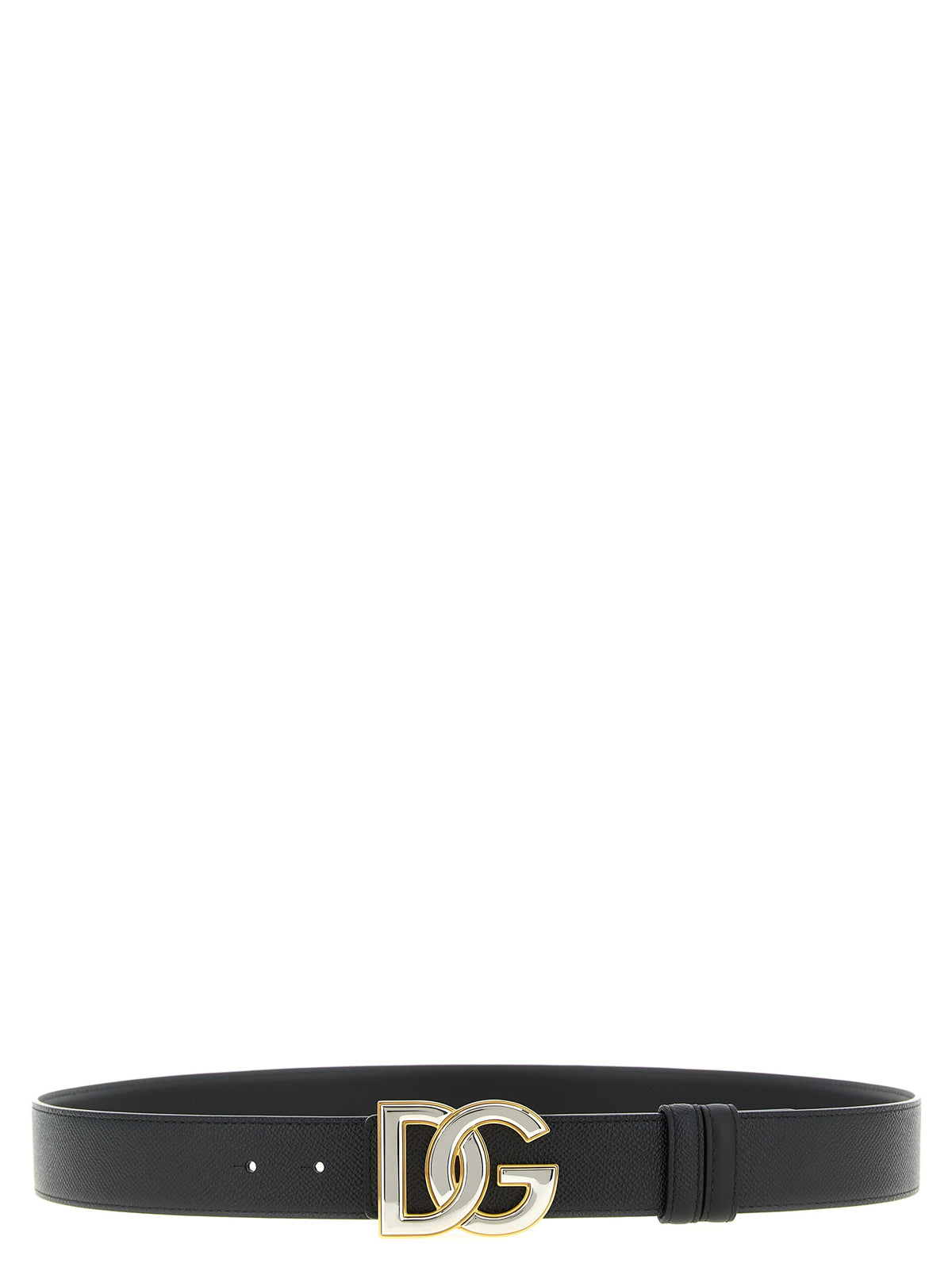 Ceinture Regular en Cuir de Veau Noir Dolce & Gabbana