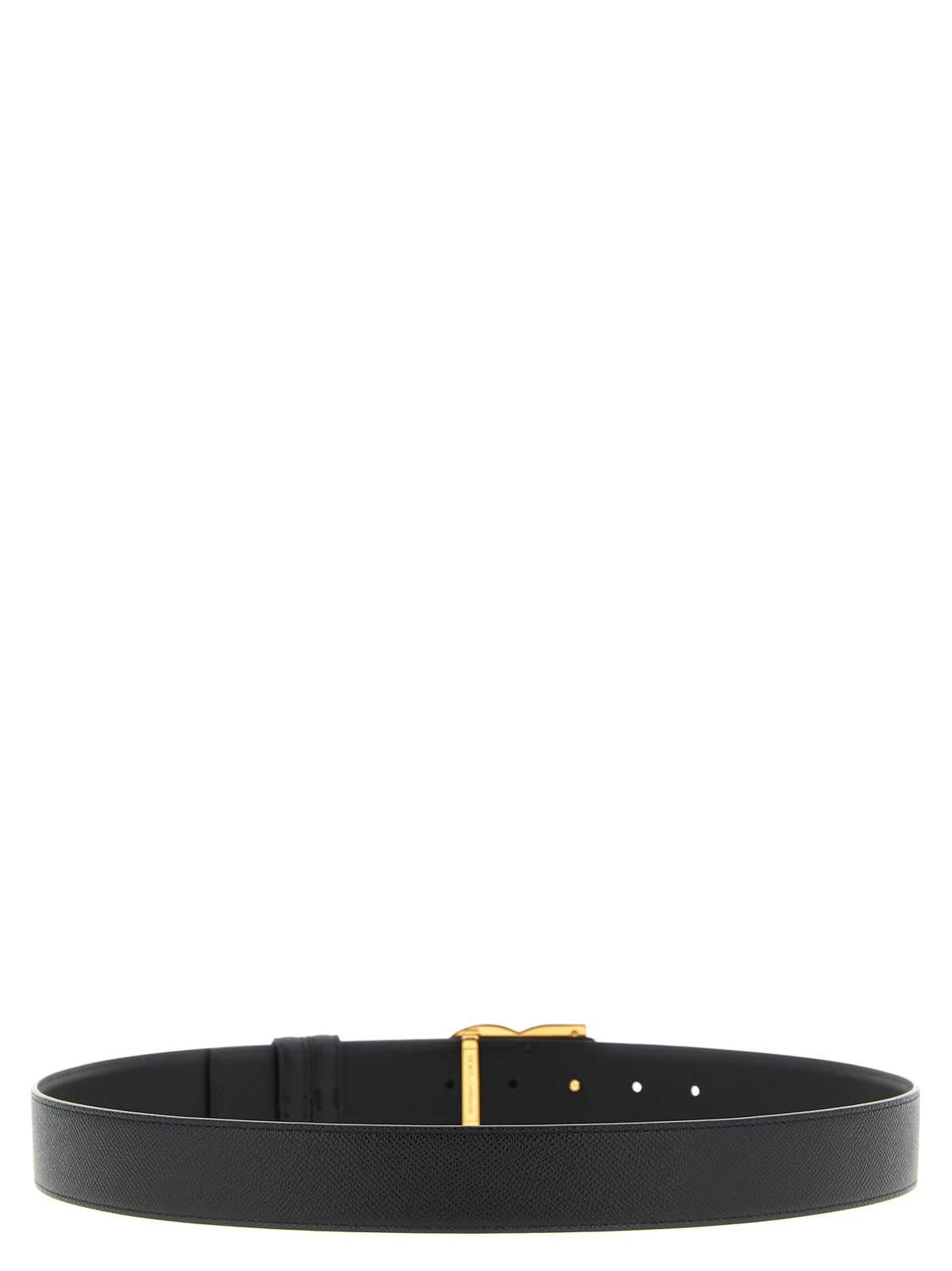 Ceinture Regular en Cuir de Veau Noir Dolce & Gabbana