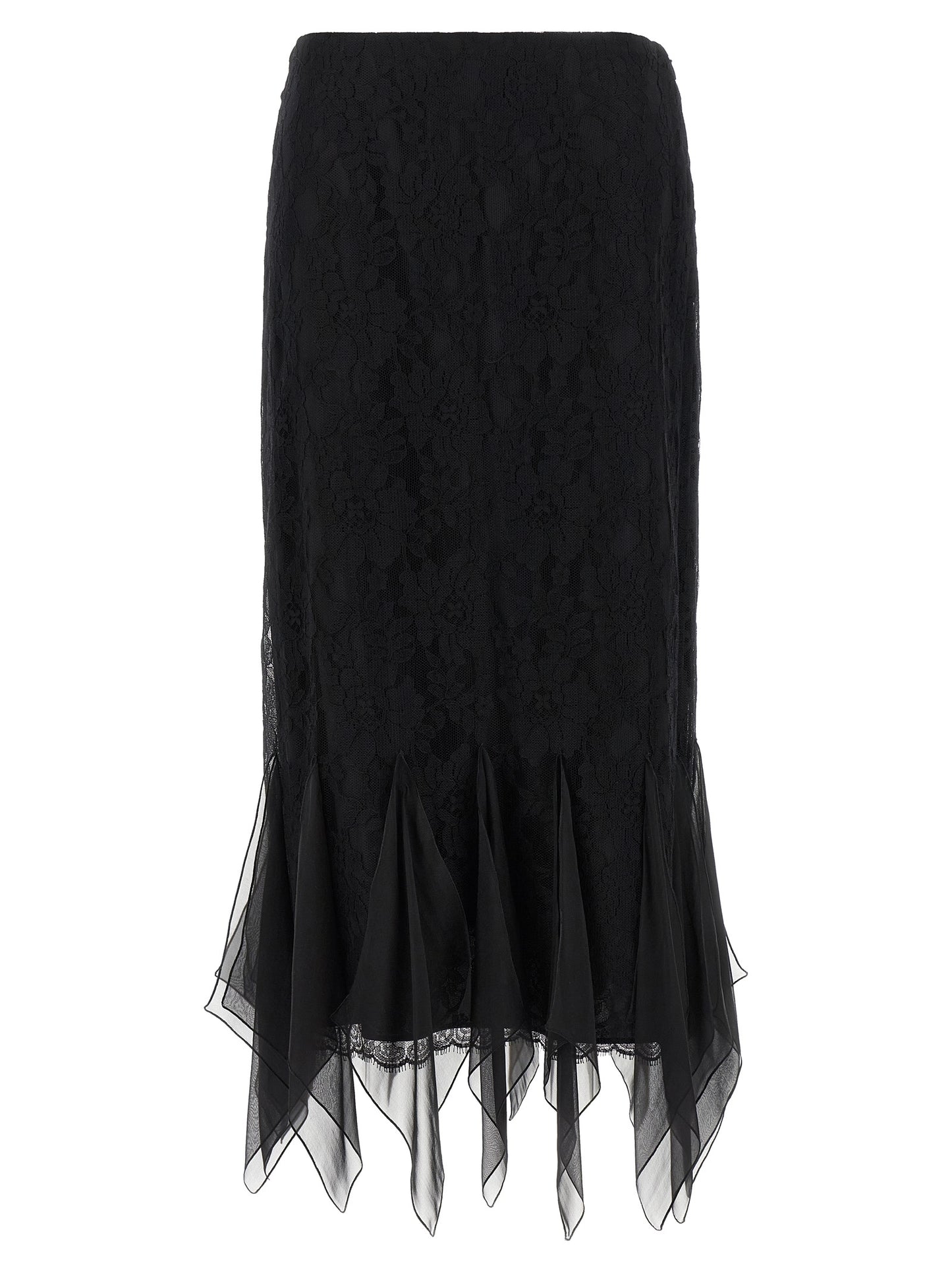 Falda midi Valentino Garavani de algodón negro