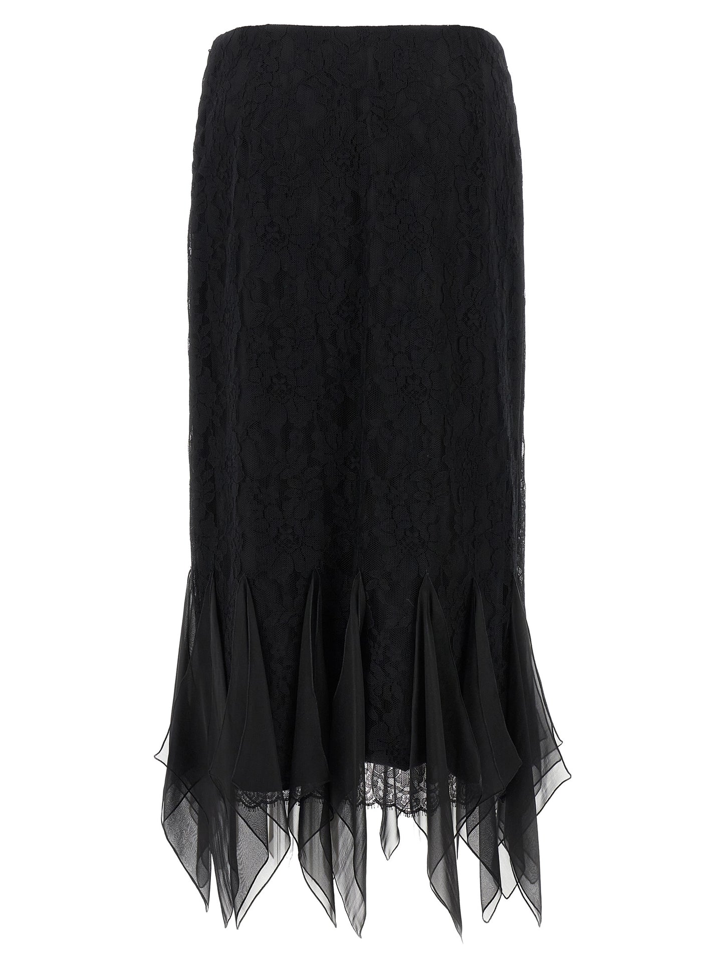 Falda midi Valentino Garavani de algodón negro