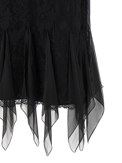 Falda midi Valentino Garavani de algodón negro