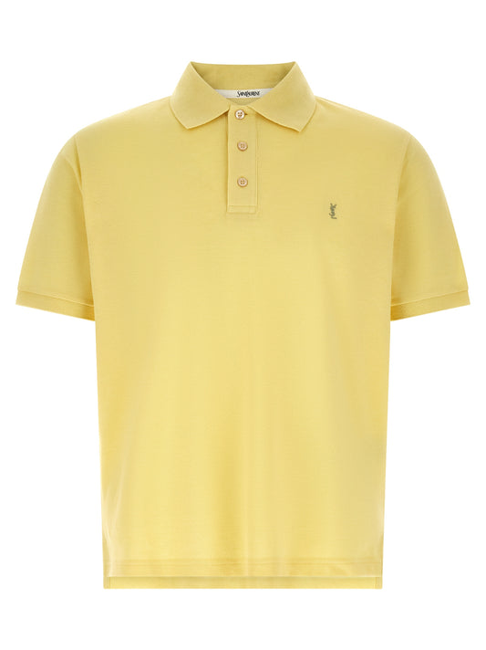 Polo de algodón bicolor Saint Laurent