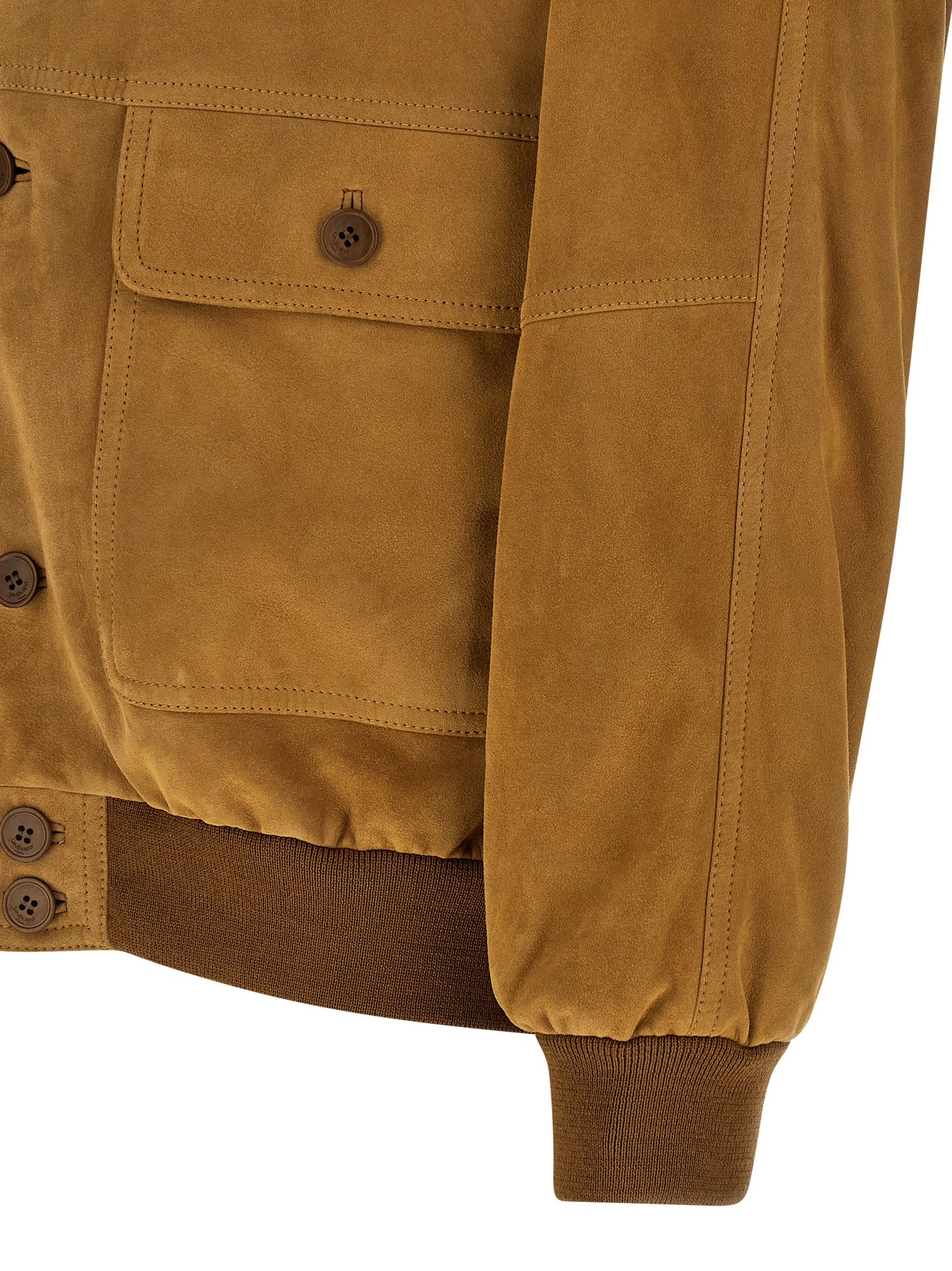 Chaqueta de cuero Saint Laurent de piel de cordero marrón