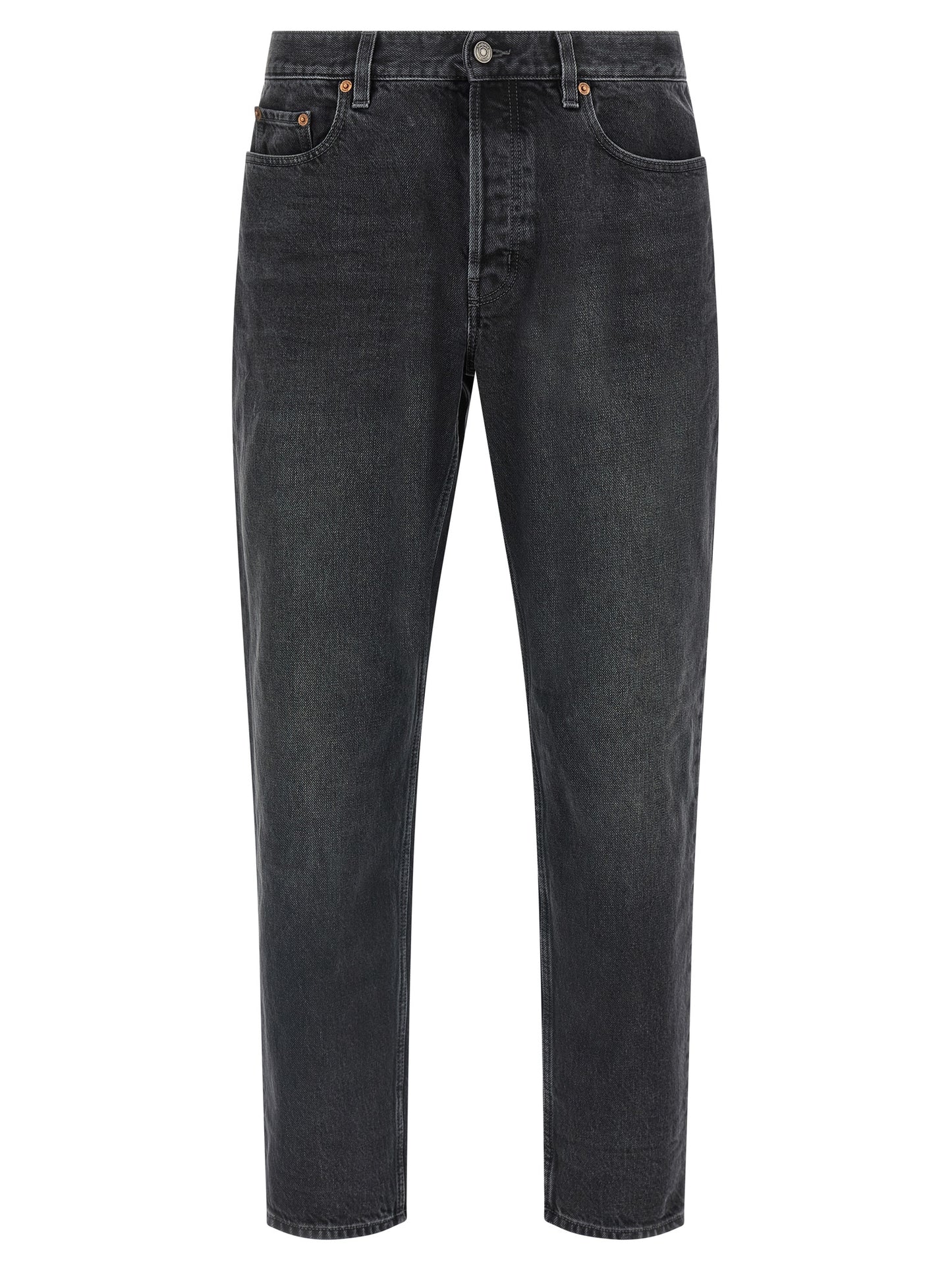 Jean Saint Laurent noir en coton à coupe droite