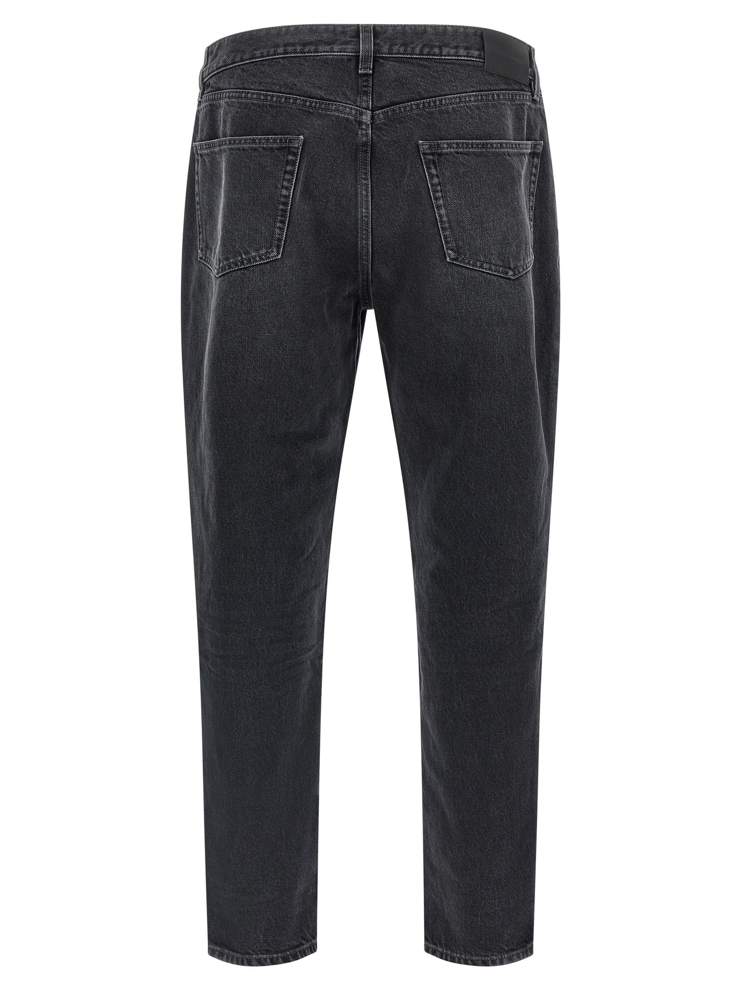 Jean Saint Laurent noir en coton à coupe droite