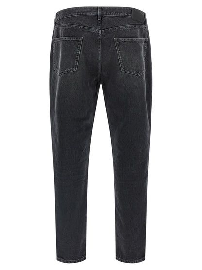 Jean Saint Laurent noir en coton à coupe droite