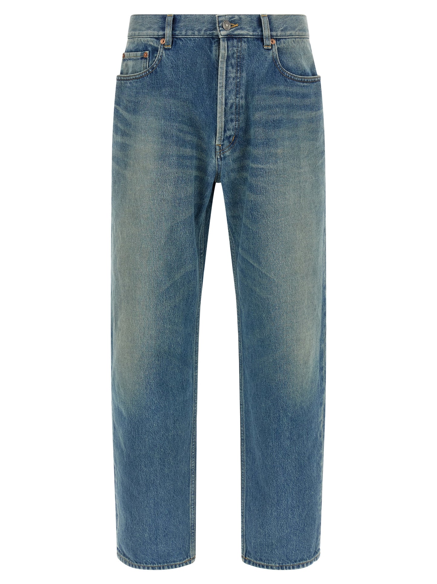 Jeans droit en coton bleu Saint Laurent