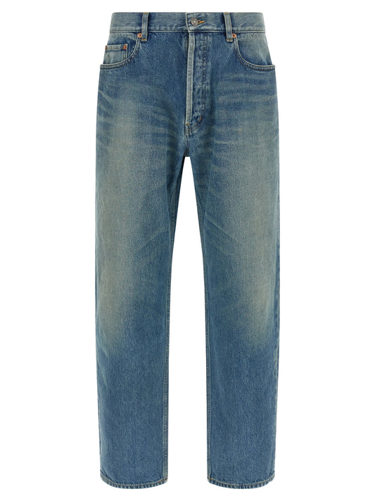 Vaqueros rectos Saint Laurent de algodón azul