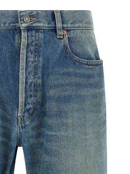 Jeans droit en coton bleu Saint Laurent