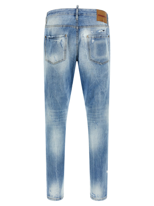 Vaqueros Dsquared² azules de algodón con pernera recta
