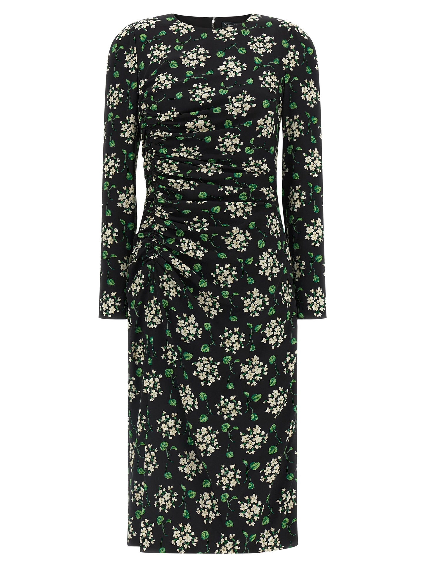 Vestido midi sintético negro de Dolce & Gabbana
