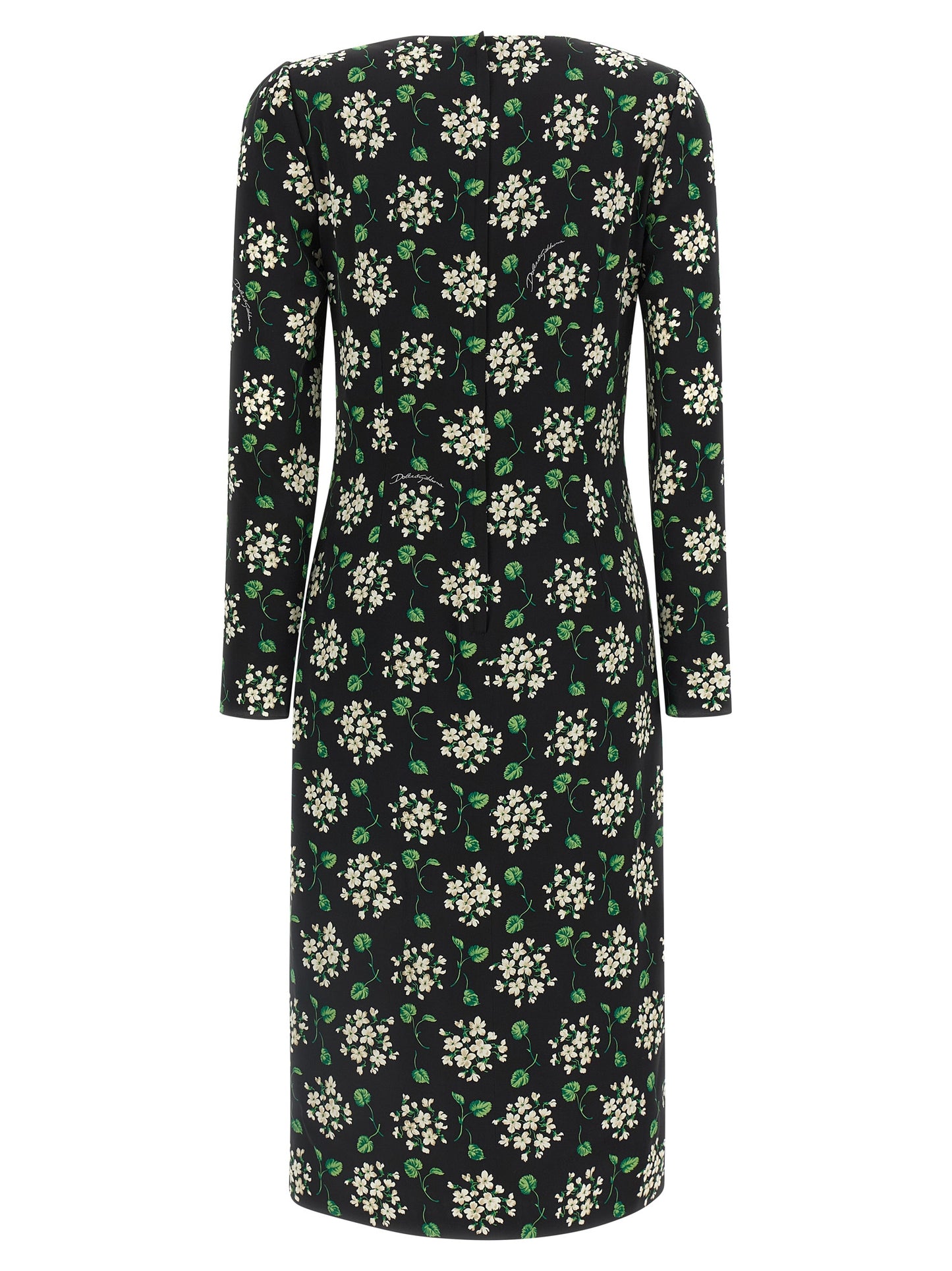 Vestido midi sintético negro de Dolce & Gabbana