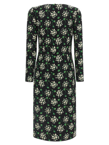 Vestido midi sintético negro de Dolce & Gabbana
