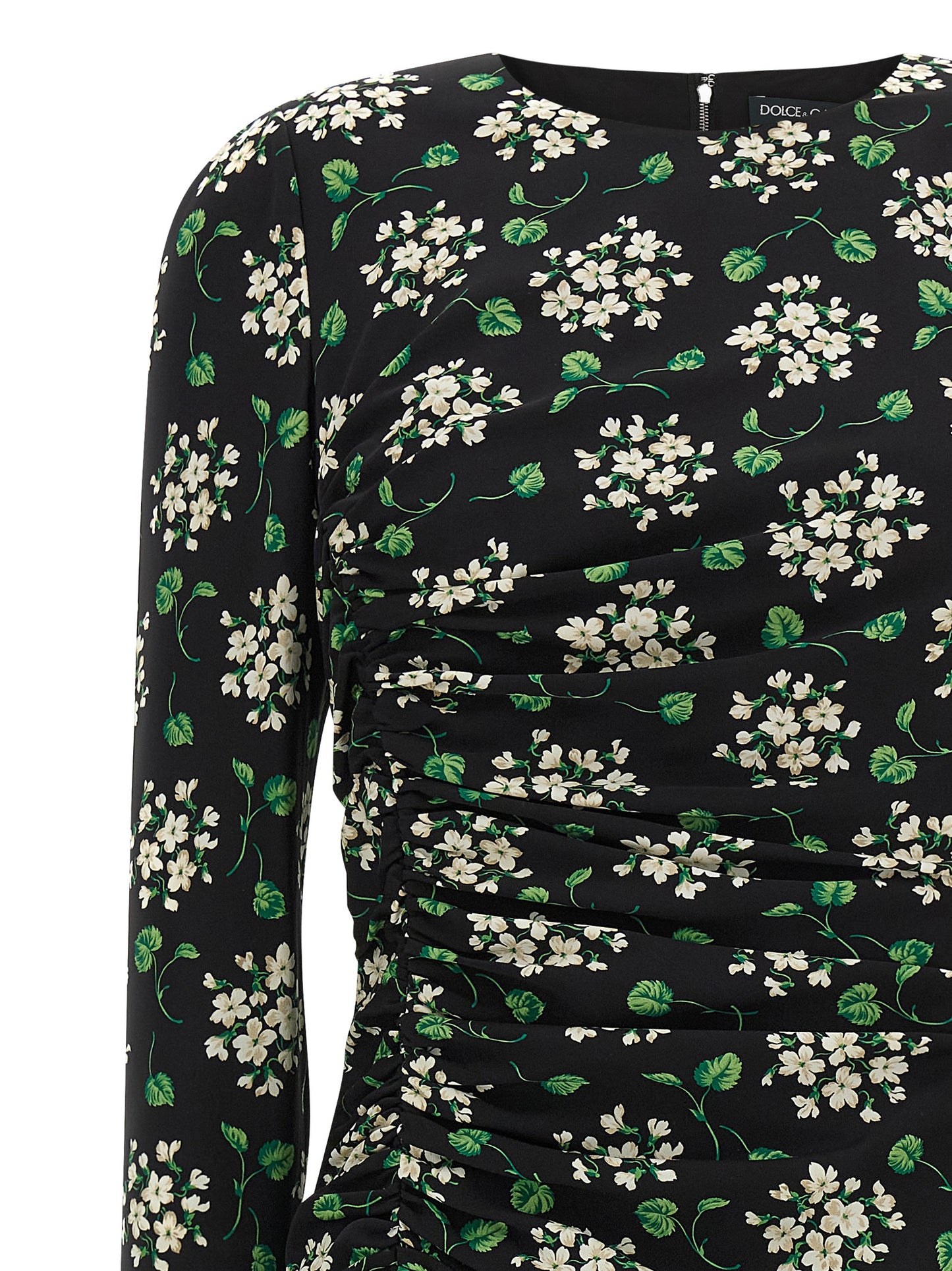 Vestido midi sintético negro de Dolce & Gabbana
