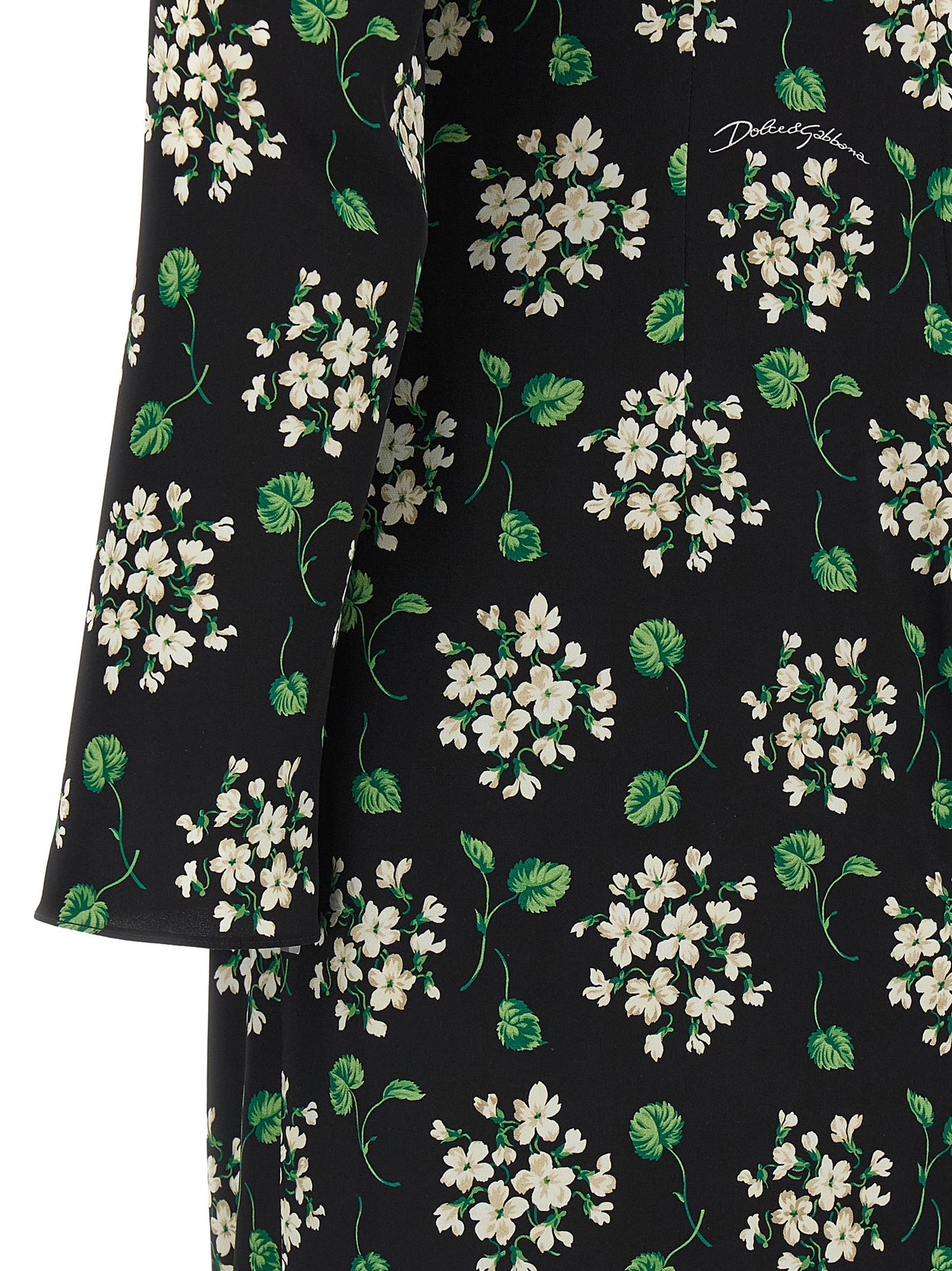 Vestido midi sintético negro de Dolce & Gabbana