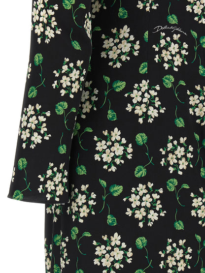 Vestido midi sintético negro de Dolce & Gabbana
