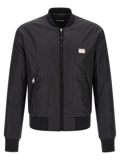 Bomber de poliamida negra Dolce & Gabbana
