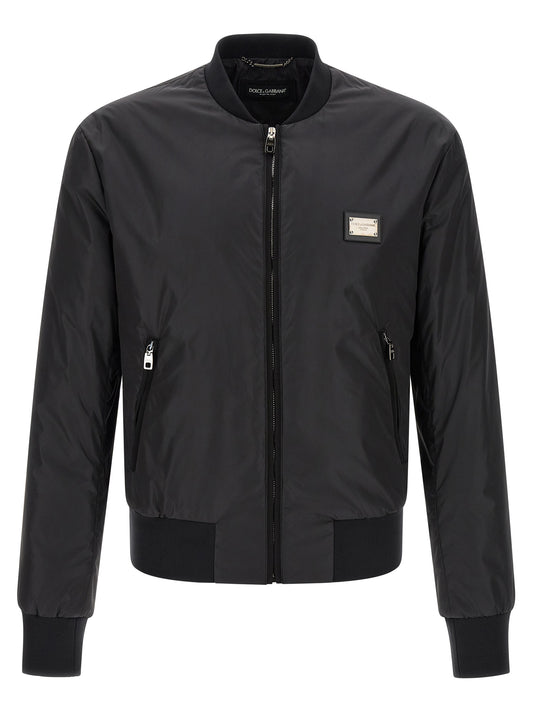 Bomber de poliamida negra Dolce & Gabbana