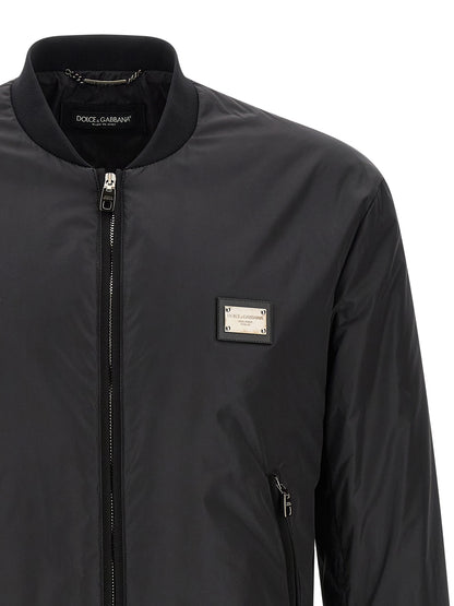 Bomber de poliamida negra Dolce & Gabbana