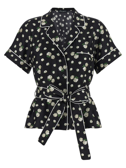 Blusa de seda negra de Dolce & Gabbana