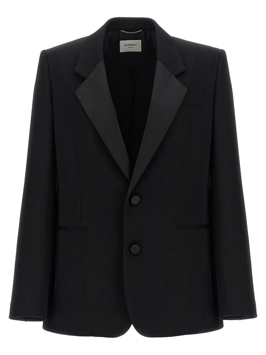 Blazer de lana negro de Saint Laurent