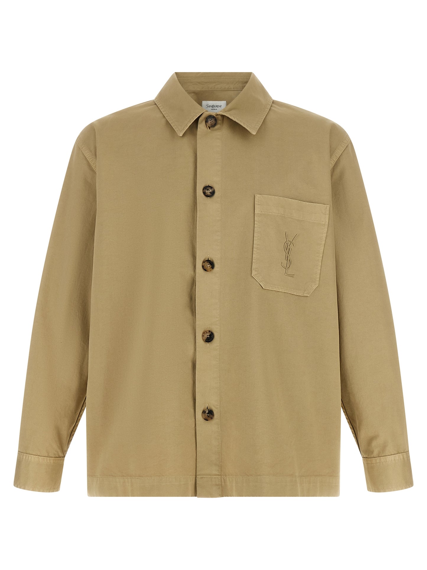 Blusa de algodón beige Saint Laurent