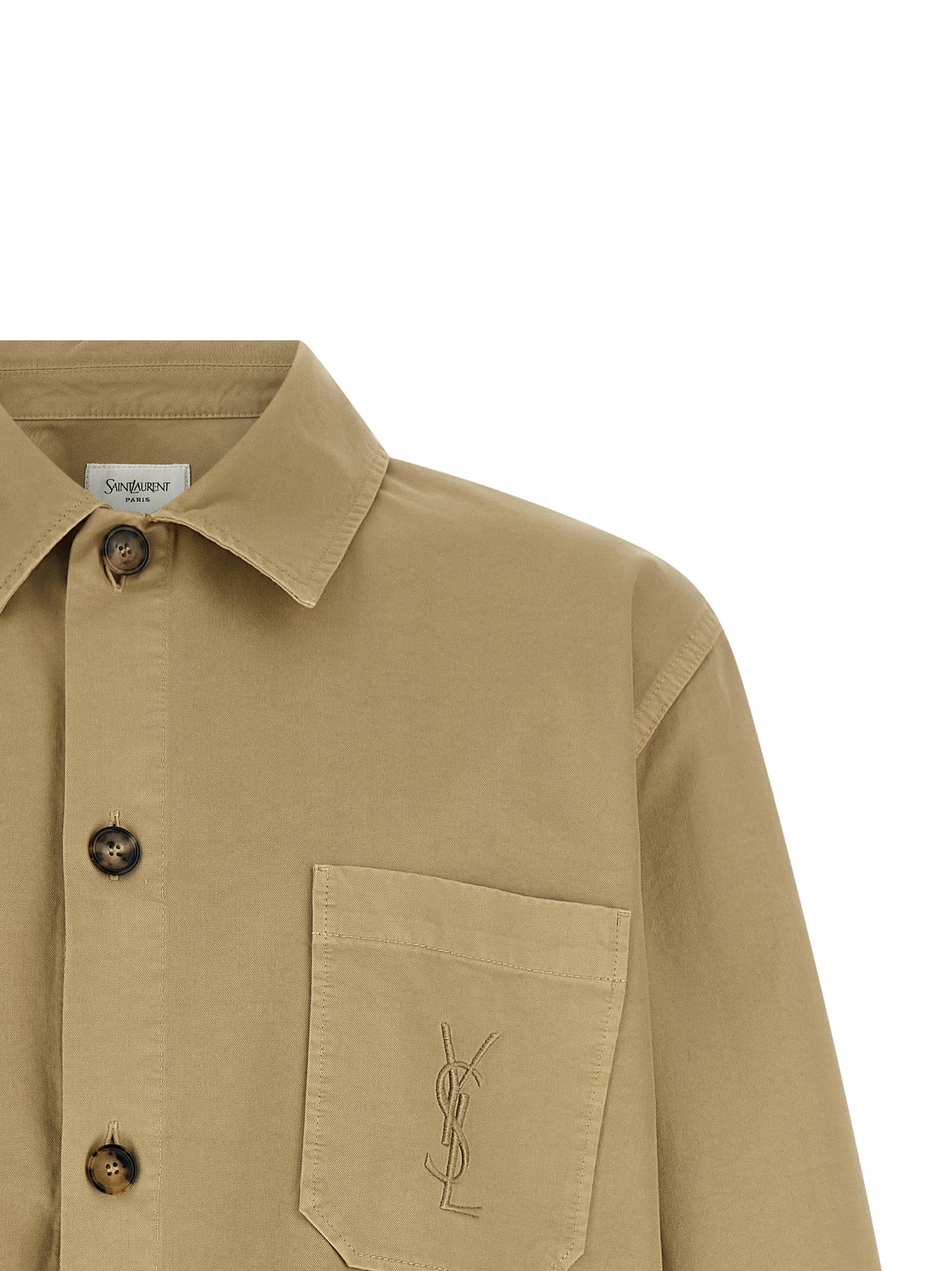 Blusa de algodón beige Saint Laurent